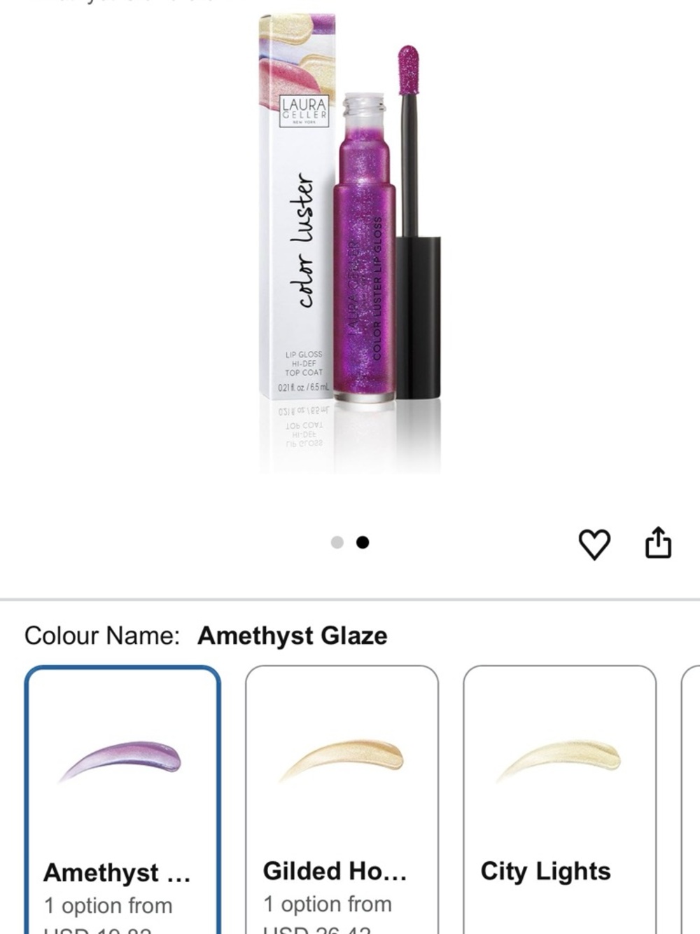 Laura Geller Amethyst Glaze Color Luster Lip Gloss - Shimmery Purple